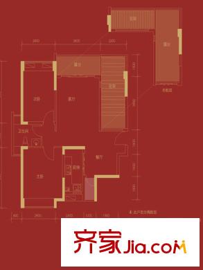 喜福汇户型图A1户型 2室2厅1卫1厨