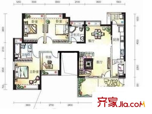 榭丽花园 2室 户型图
