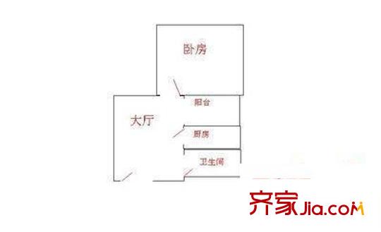 中电大院 1室 户型图