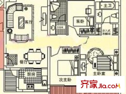 愉园新苑 4室 户型图