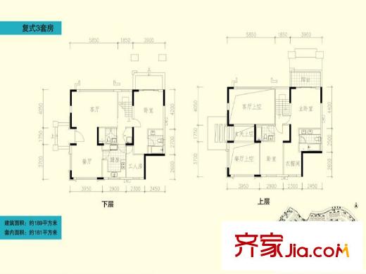 和黄懿花园户型图C10、C11栋01、02座A、B户型 4室3厅4卫1厨