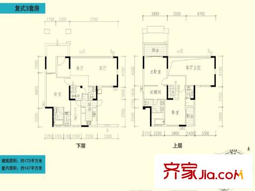 和黄懿花园户型图C10栋、C11栋01、02座A、B户型 5室3厅4卫1厨