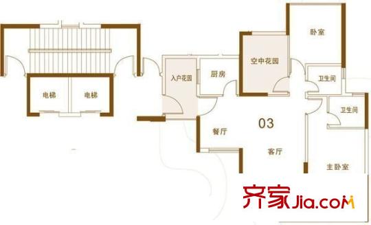 富通好旺角二期 2室 户型图