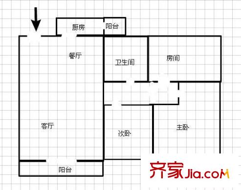 富通好旺角二期 3室 户型图