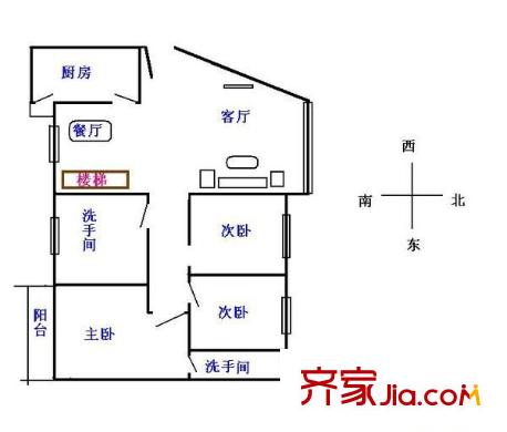 天欣花园三期 3室 户型图