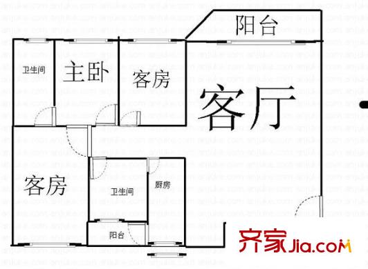 天欣花园三期 3室 户型图