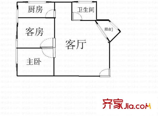 天欣花园三期 2室 户型图