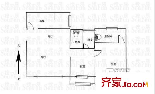 麻布新村 3室户型图