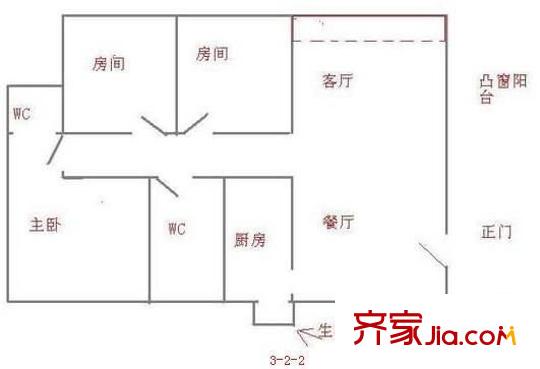 海湾明珠二期 3室 户型图