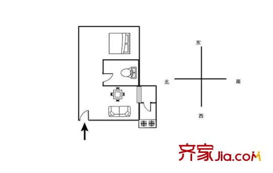 沙井恒基花园 1室 户型图