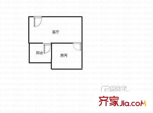 十二橡树庄园 1室户型图