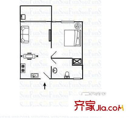 十二橡树庄园 1室户型图