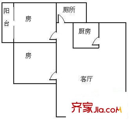 香蜜二村 2室 户型图
