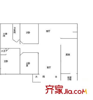 创新花园 3室 户型图