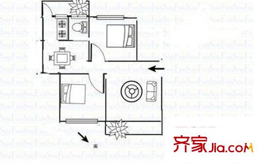 富华花园 2室 户型图