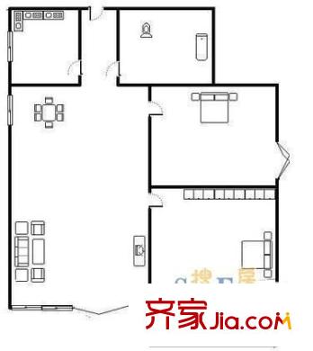 朗庭豪园 3室 户型图