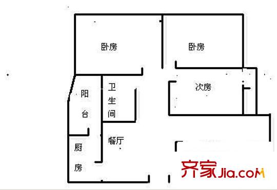 洪浪一村 3室 户型图