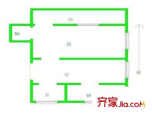 洪浪一村 1室 户型图