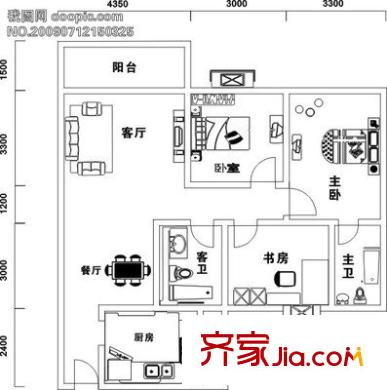 宝兴花园 4室 户型图