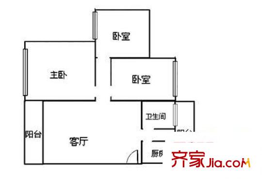宝兴花园 3室 户型图