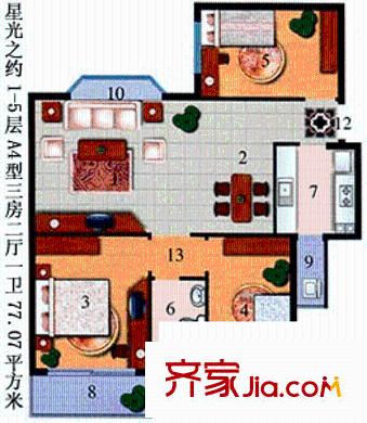 深圳 星光之约一期 户型图3