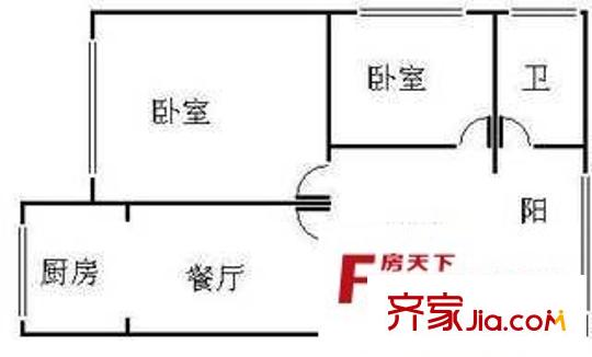 怡合花园 2室 户型图