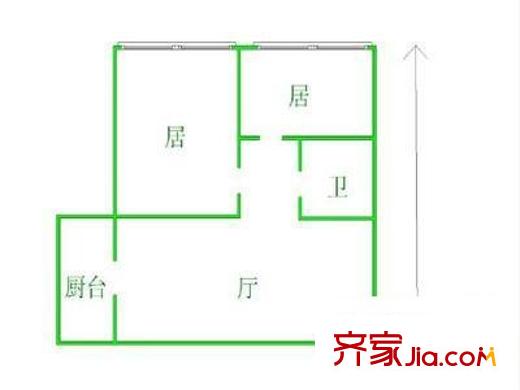 怡合花园 2室 户型图
