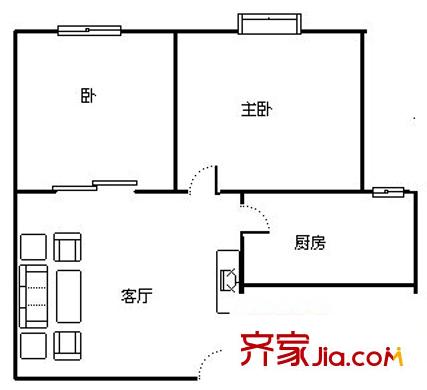 怡合花园 2室 户型图