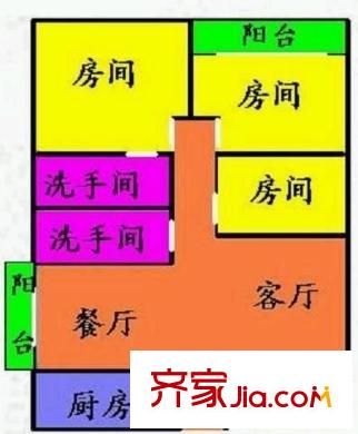 香景大厦 3室 户型图