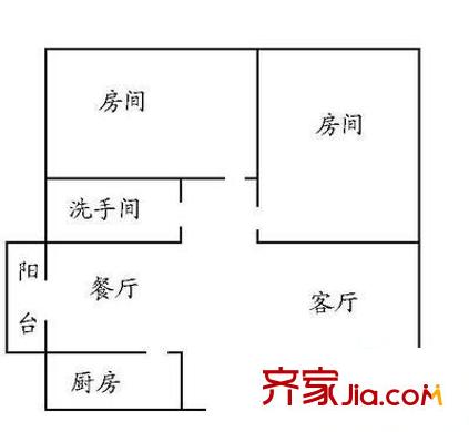 香景大厦 2室 户型图