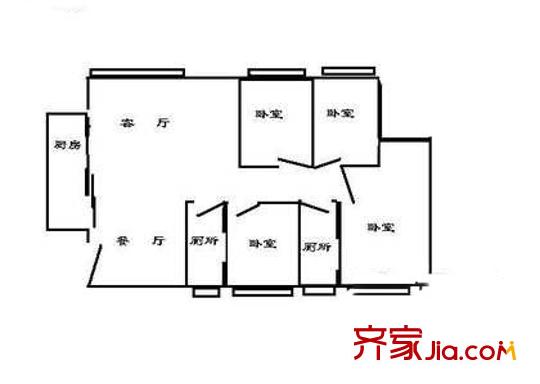 深圳 金叶茗苑 户型图5