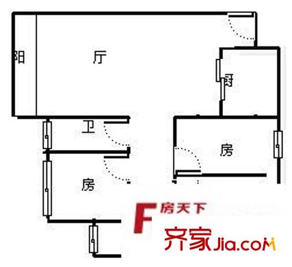 长福花园 3室 户型图