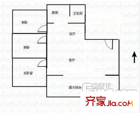 佳华纽约客3室 户型图