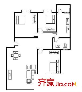佳华纽约客3室 户型图