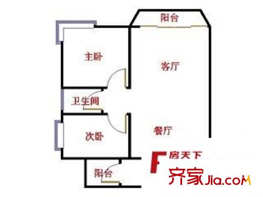 友联花园 2室 户型图