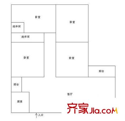 京海花园 4室 户型图