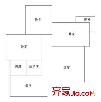 京海花园 3室 户型图