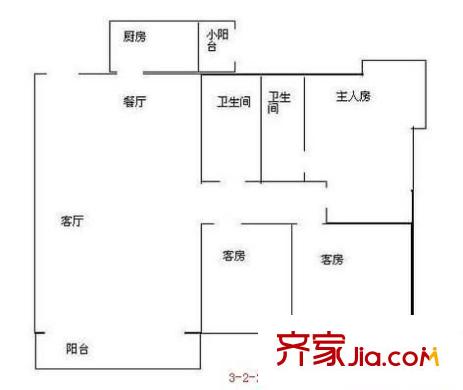 新世界家园 3室 户型图