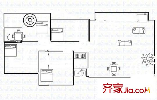 荔枝花园 4室 户型图