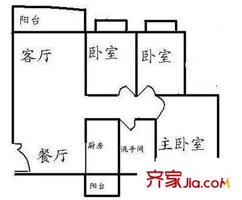 荔枝花园 3室 户型图