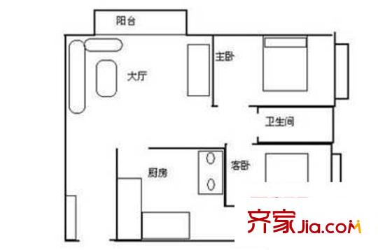 缔馨园 2室 户型图