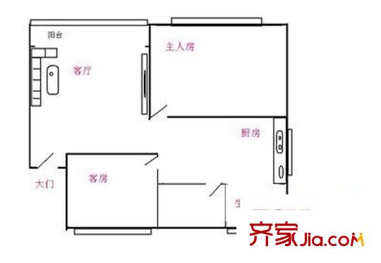 缔馨园 2室 户型图