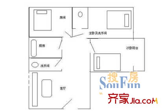 长泰花园 3室 户型图