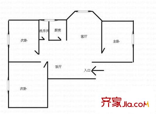 园岭花园 2室 户型图