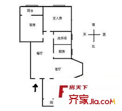 园岭花园 3室 户型图