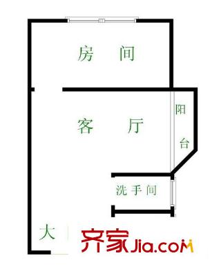 百花园二期 1室 户型图