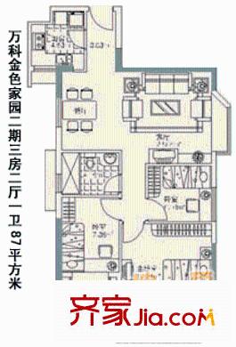 深圳 万科金色家园二期 户型图5