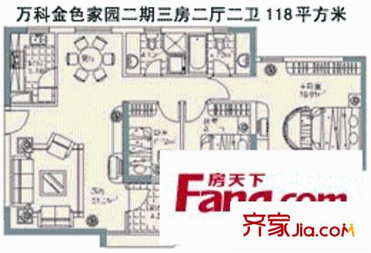 深圳 万科金色家园二期 户型图1