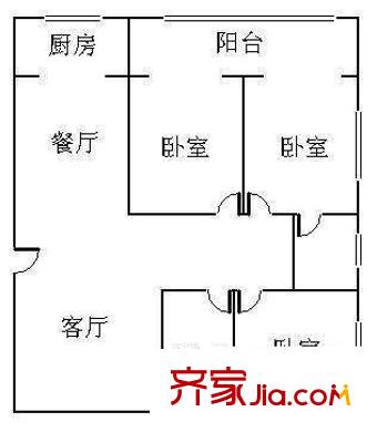 众冠西郡园 3室 户型图