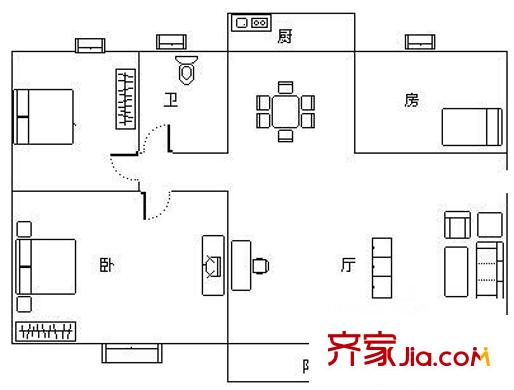 众冠西郡园 3室 户型图